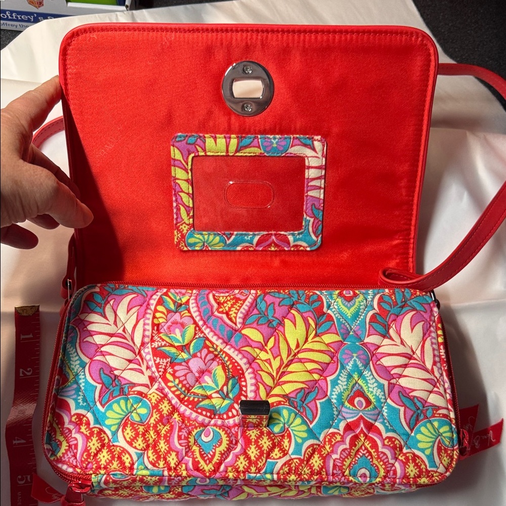 Vera Bradley Crossbody Bag Paisley In Paradise Turn Lock - Picture 6 of 12